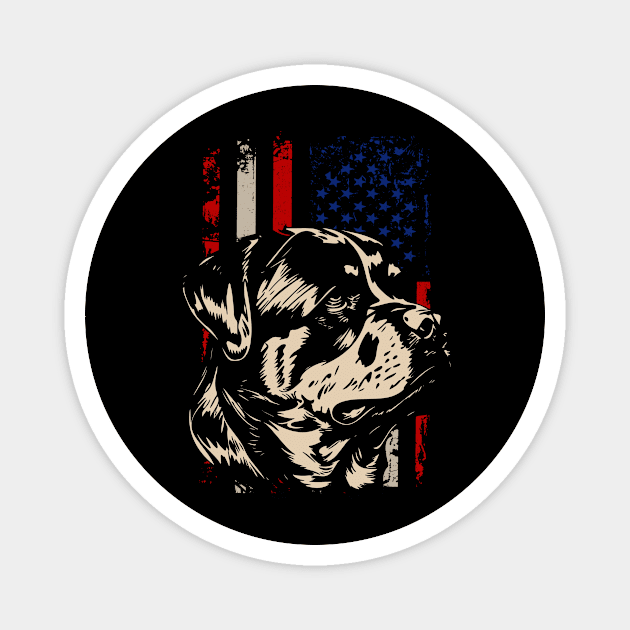 Urban Rottweiler American Flag Talk Triumph for Dog Enthusiasts Magnet by Kevin Jones Art